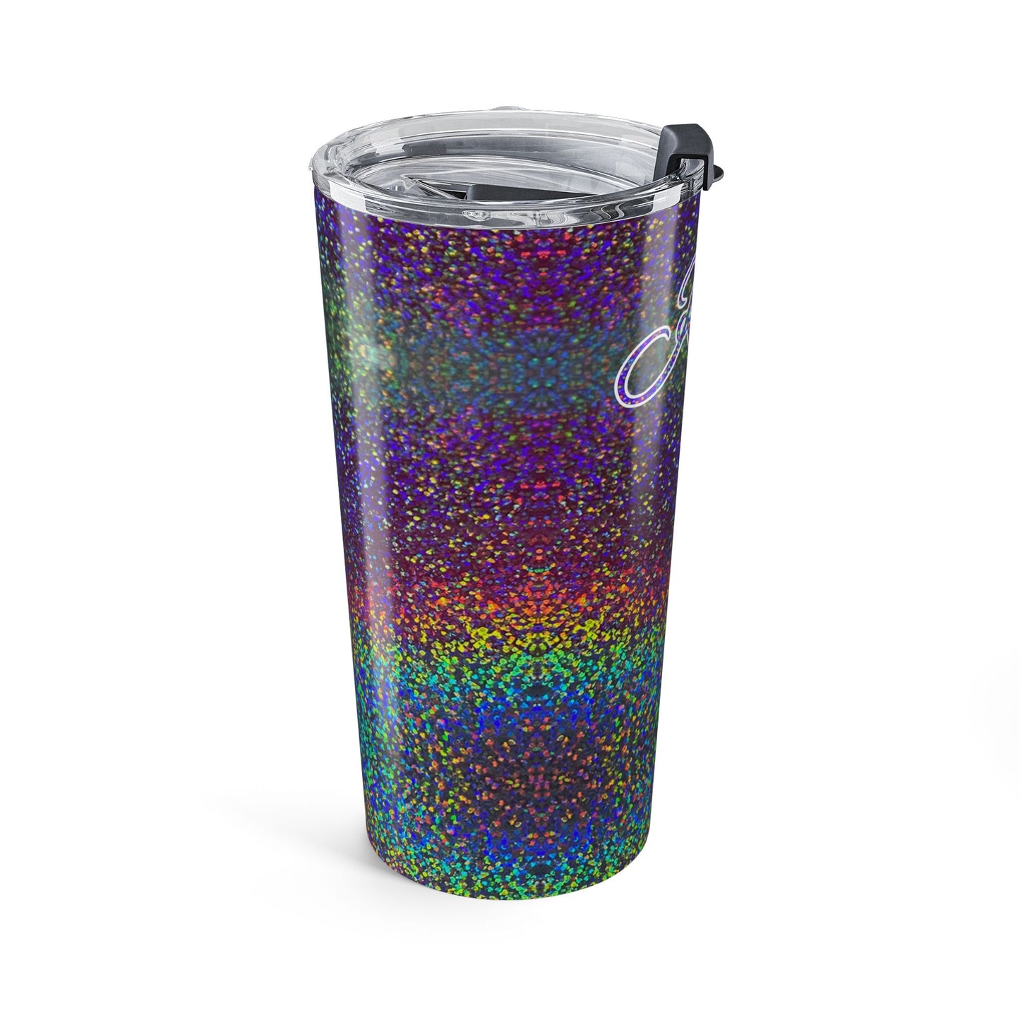 Personalized Sparkle Name Tumbler 20oz | Glitter Rainbow Ombre Drinkware
