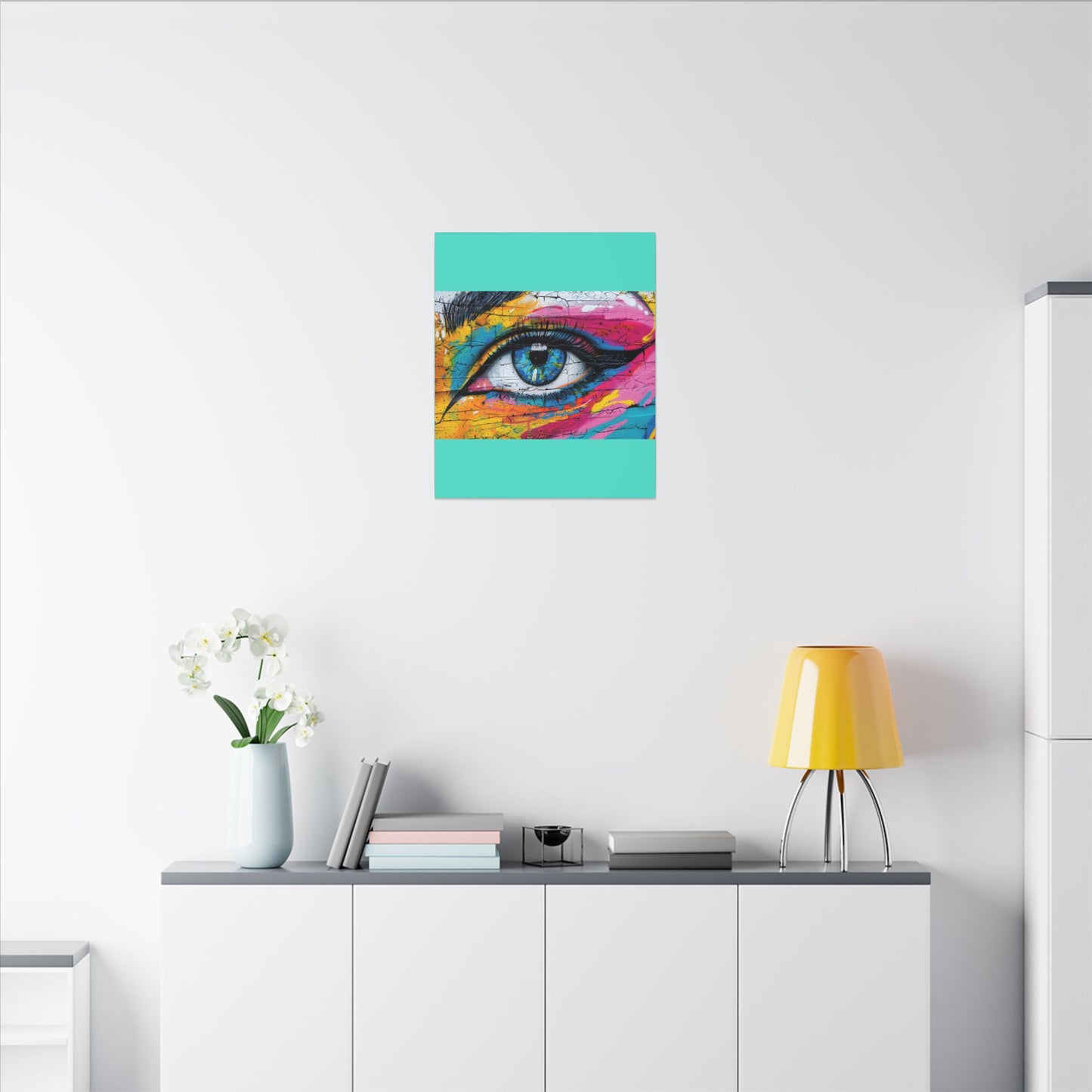Colorful Eye Street Art Matte Canvas Print