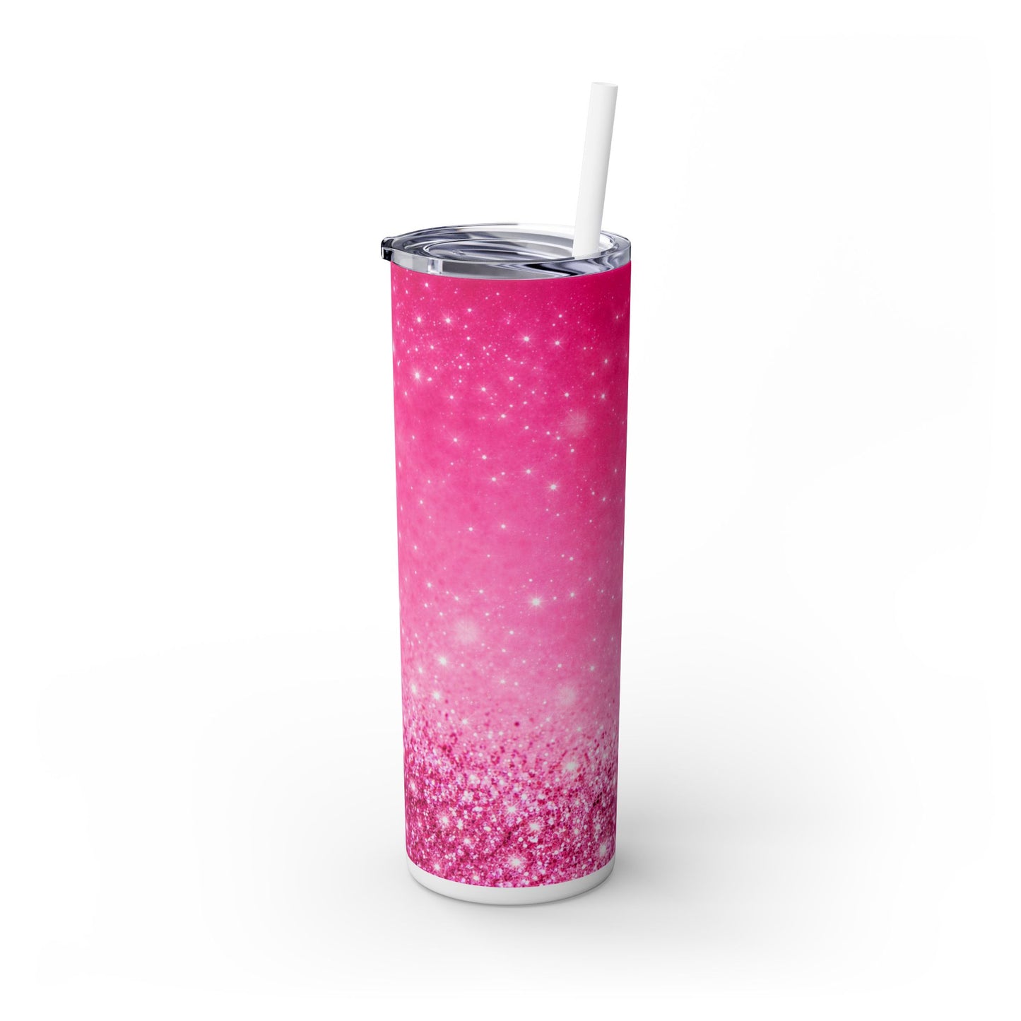 Pink Glitter Ombre Skinny Tumbler 20oz — Sparkle Straw Cup