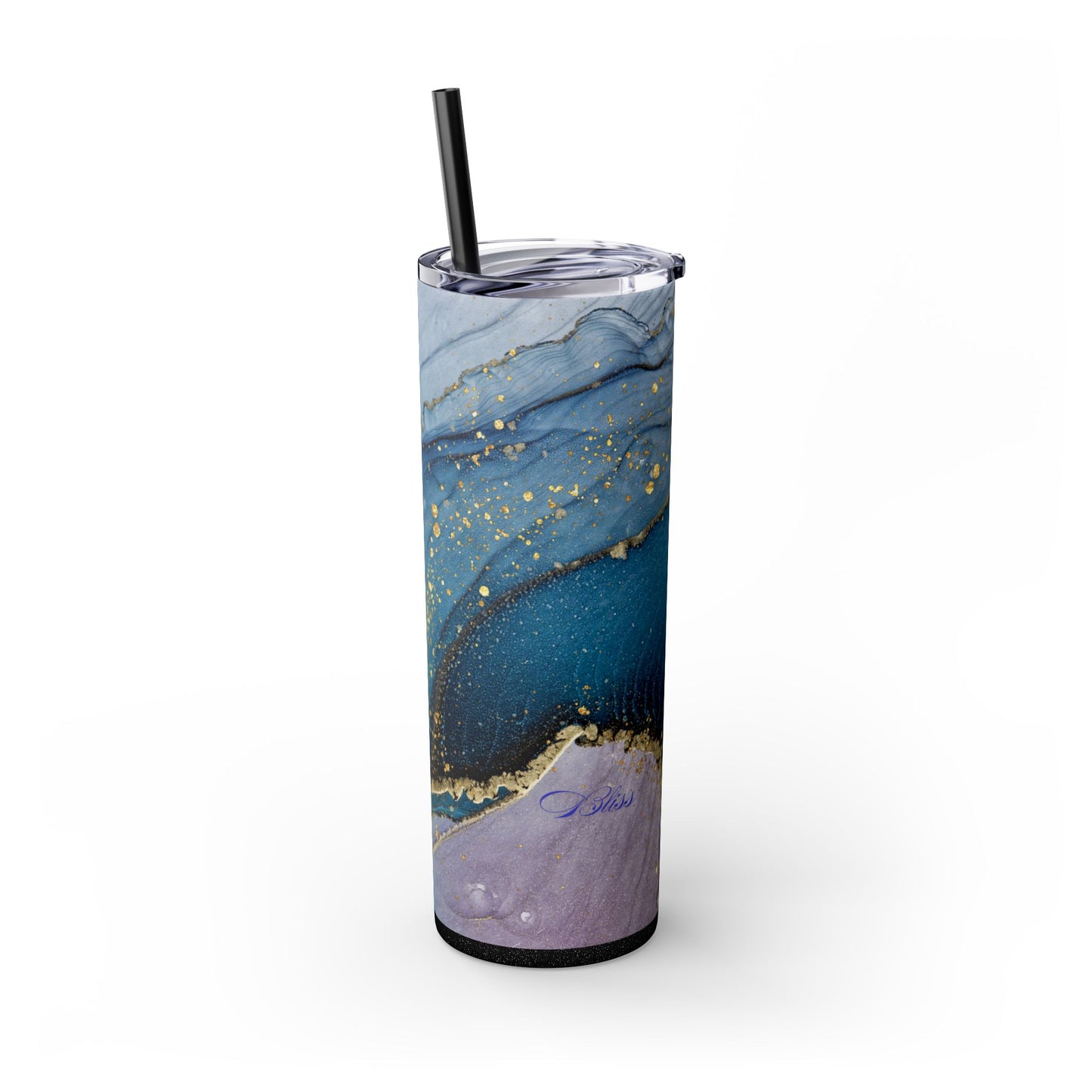 Elegant Blue Marble Skinny Tumbler, 20oz - Stylish Drinkware for Daily Use, Gifts, Celebrations, Eco-Friendly, Travel Mug