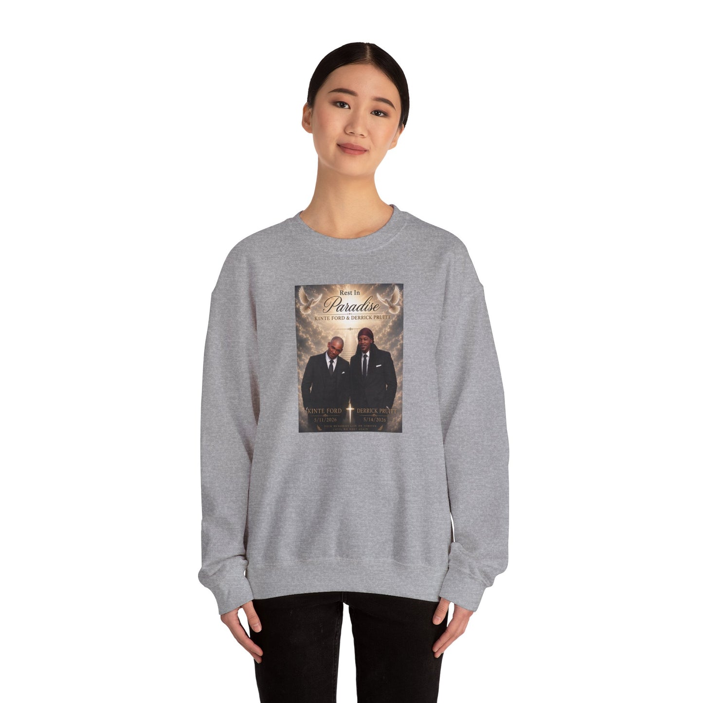 Crewneck Sweatshirt — 'Back to Paradise' Memorial Portrait Design