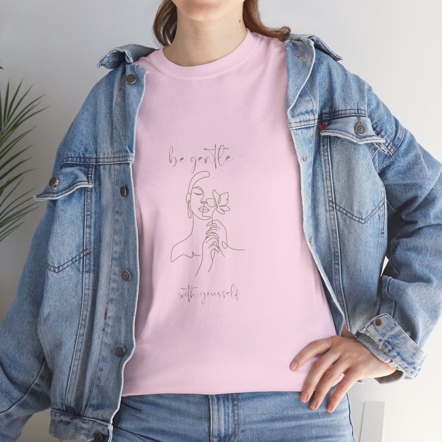 Be Gentle with Yourself - Unisex Heavy Cotton Tee, Cute Graphic Tee, 100% Cotton Ethically Grown and Harvested