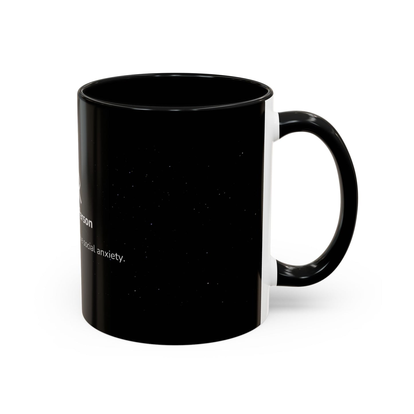 Sensitive Person Social Anxiety Coffee Mug - Black Accent, Gift for Introverts, Social Anxiety Humor, Unique Mug for Tea Lovers, Thoughtful Present