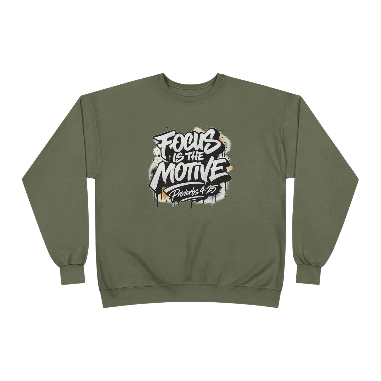 Focus Is The Motive Crewneck — Faith-Driven Motivational Sweatshirt