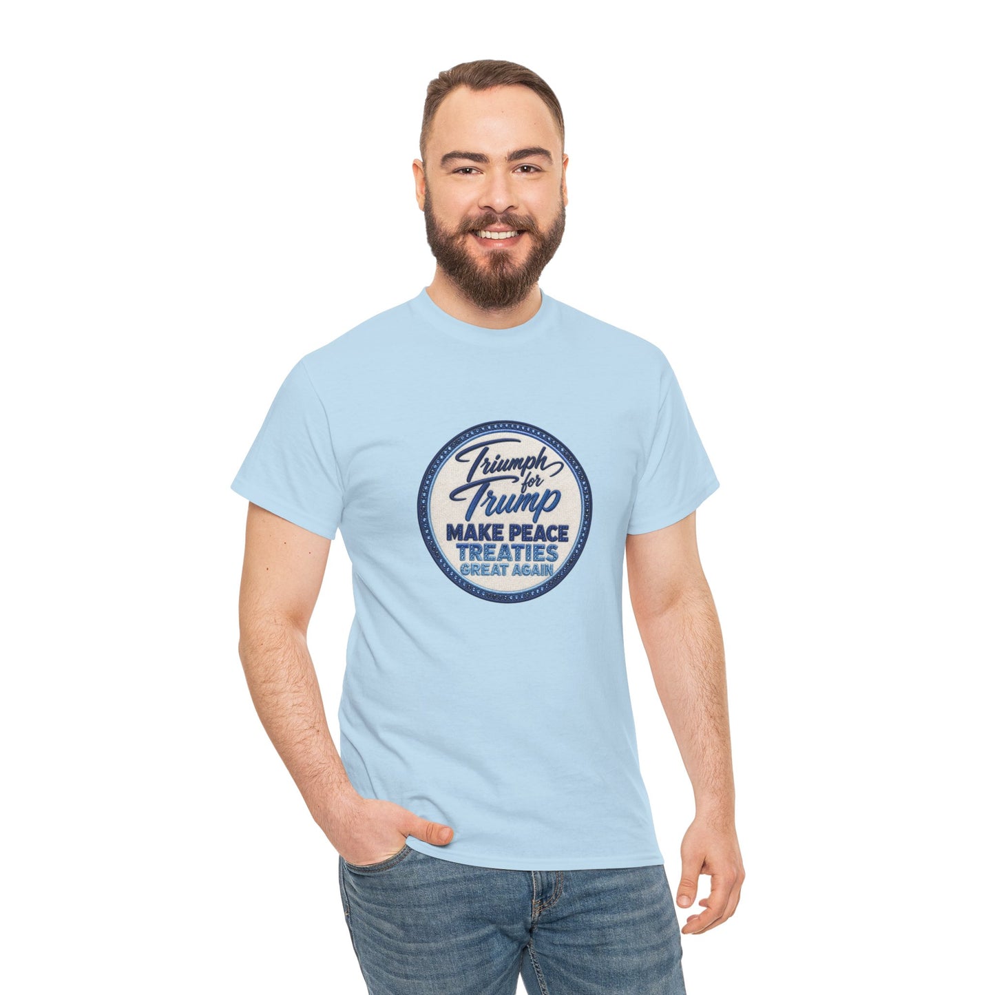 "Make Peace Treaties Great Again" Embroidery Badge Pattern T-Shirt - MADE TO ORDER ✨ CUSTOMIZABLE WITHIN REASON