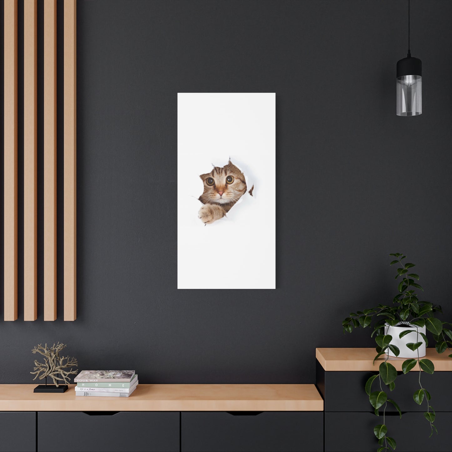 Whimsical Cat Canvas Art, Playful Decor for Cat Lovers, Home Wall Art, Pet-Themed Gift, Cute Cat Wall Art, Cat Lover's Decoration