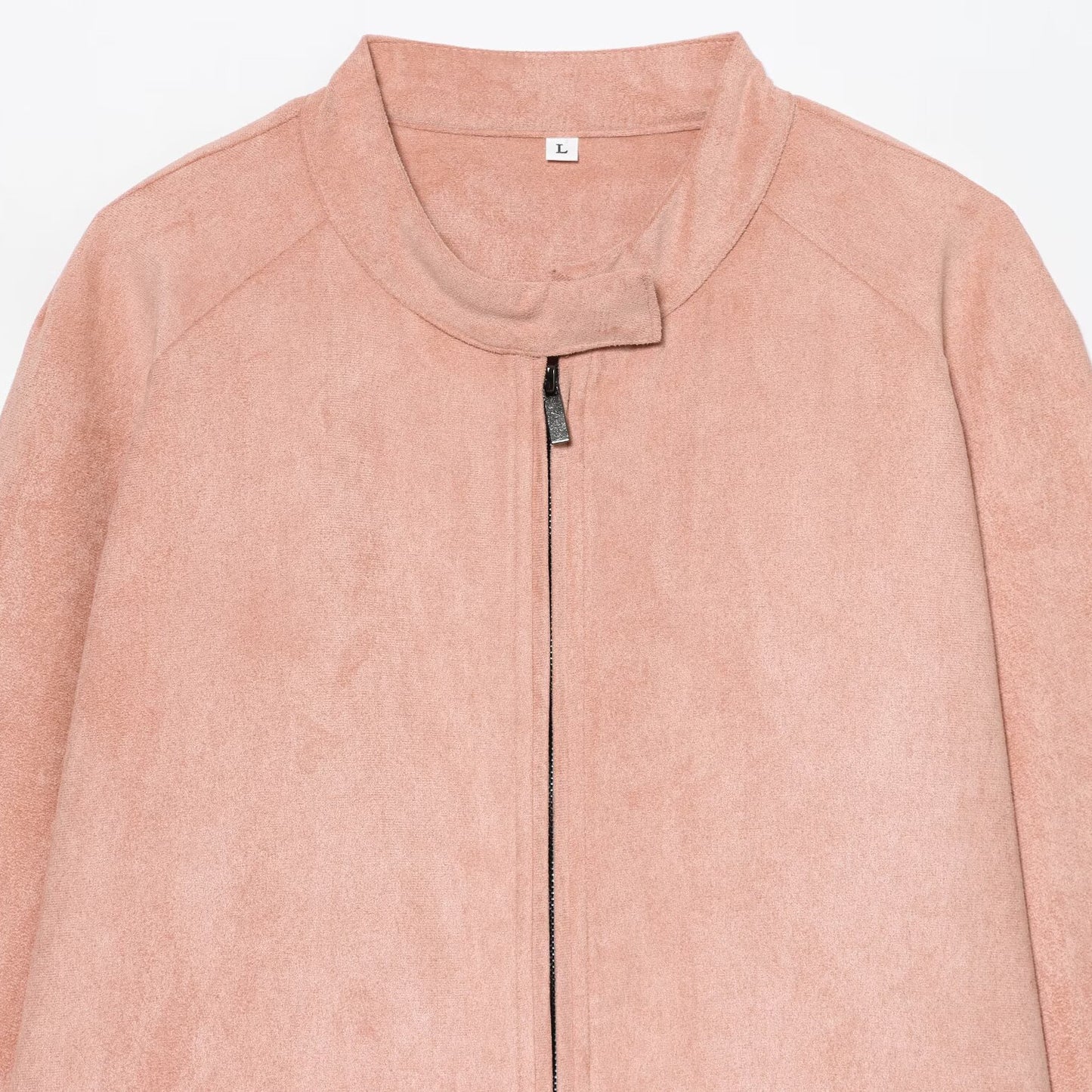 Street standing collar suede jacket