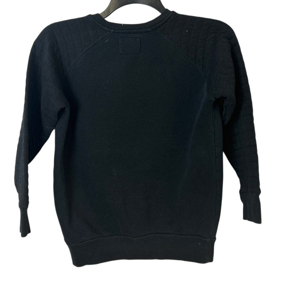 Upcycled Hand Printed Girls XL Save The Earth World Globe Long Sleeve Sweatshirt