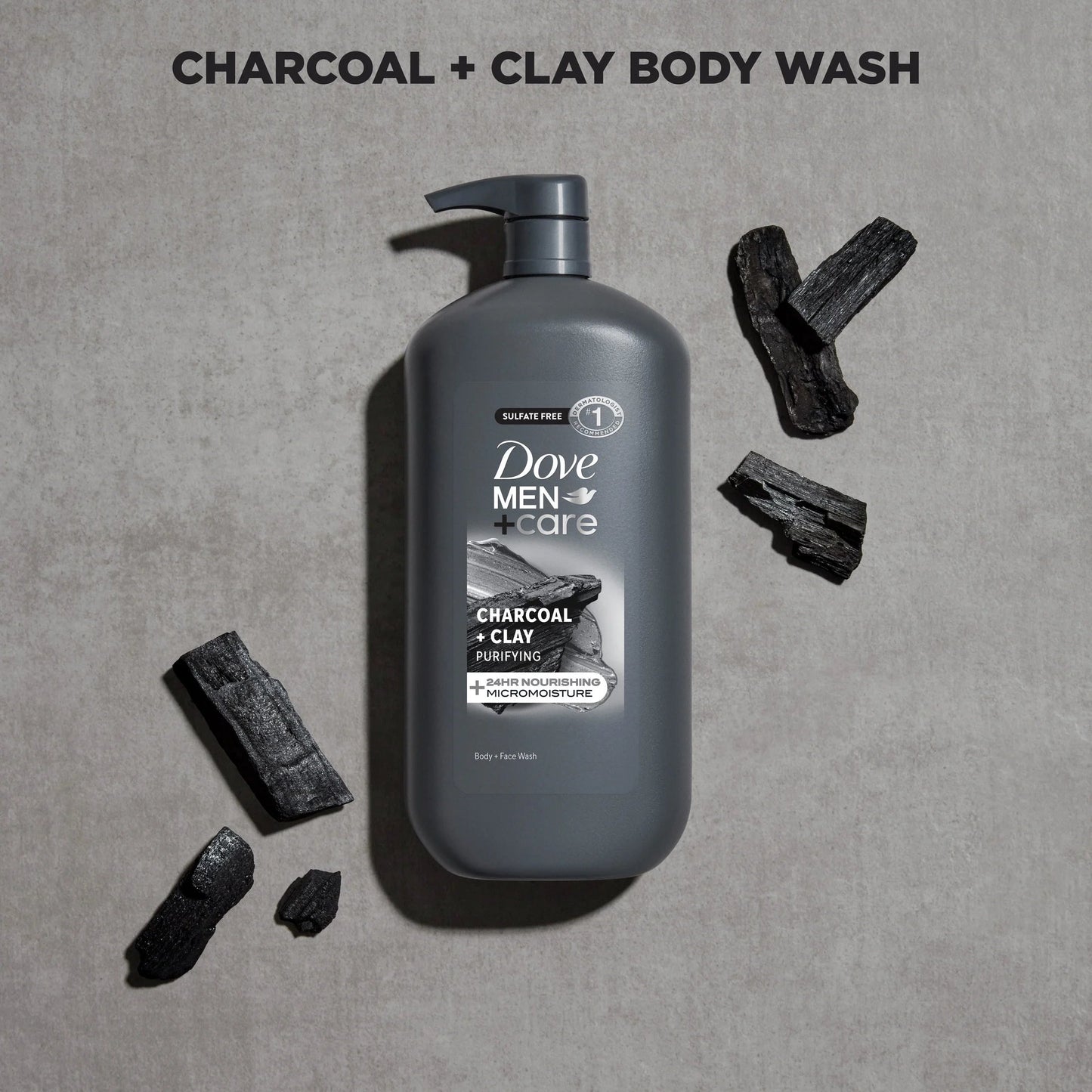 (4 Pack)  Elements Liquid Body Wash and Face Wash Charcoal + Clay Nourishing Cleanser, 30 Oz