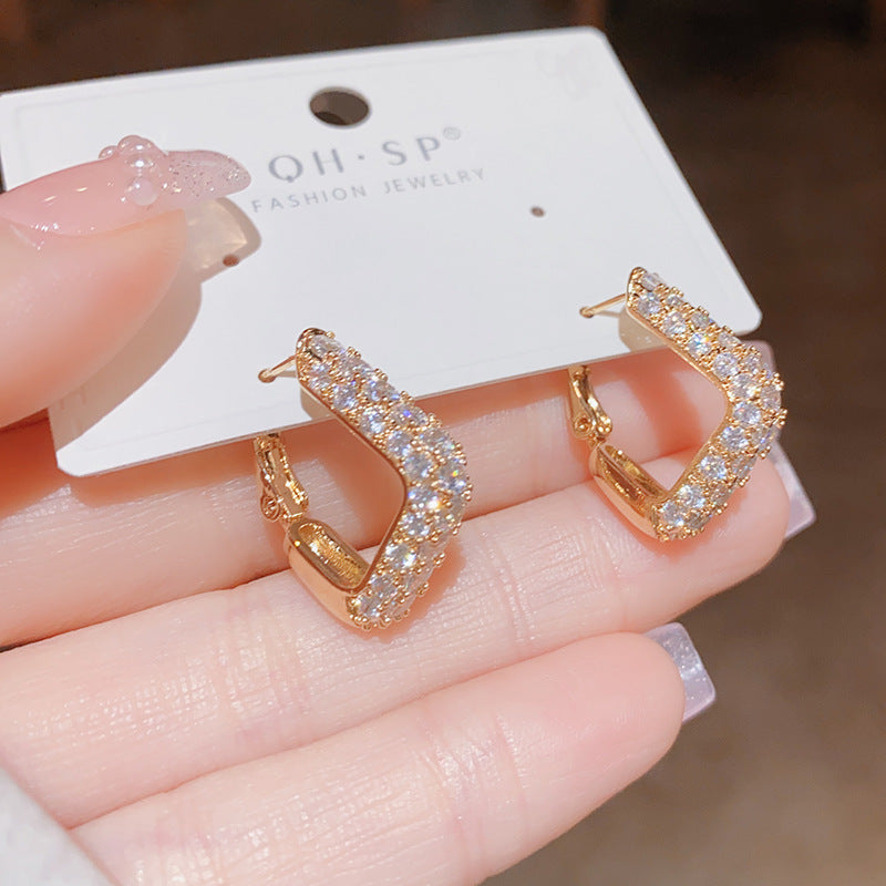 Affordable Luxury Square Snap back Earrings For Women