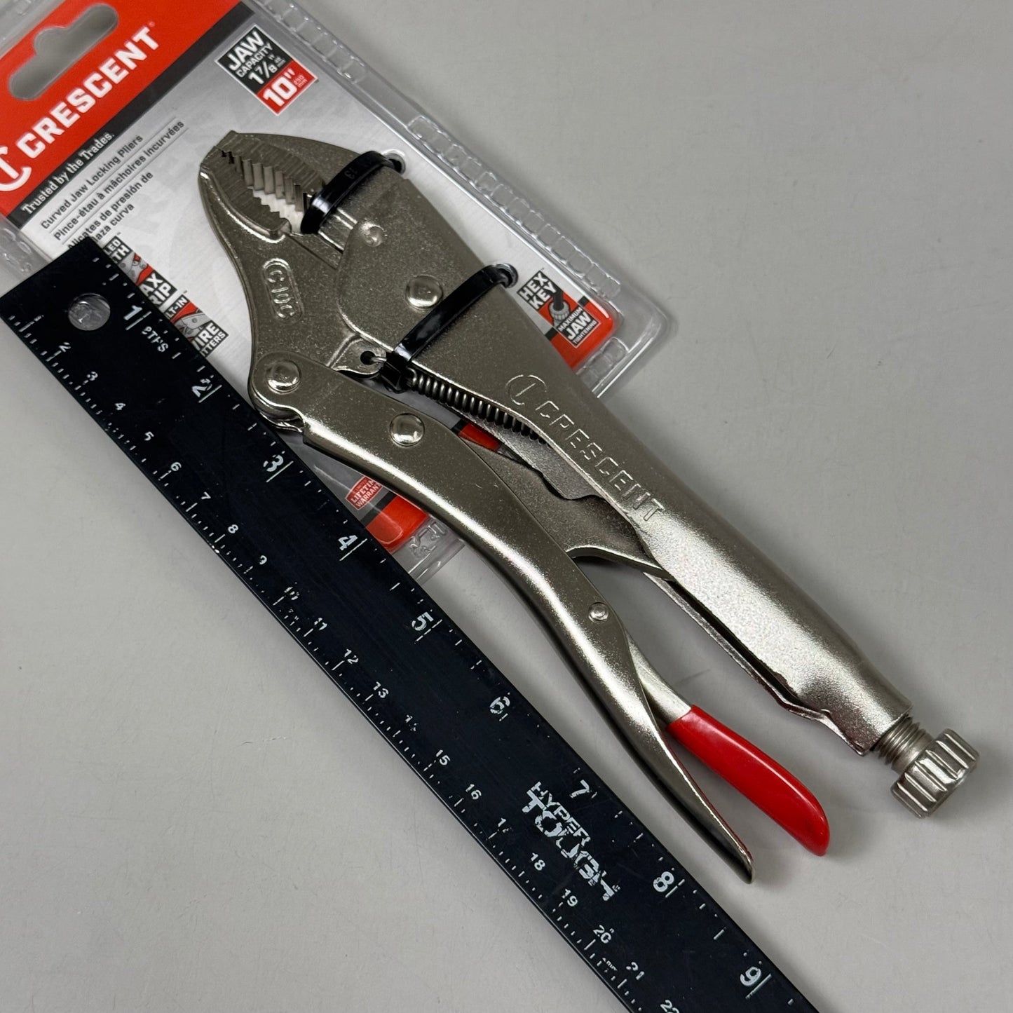 CRESCENT (New) 10" Curved Jaw Locking Pliers with Wire Cutter