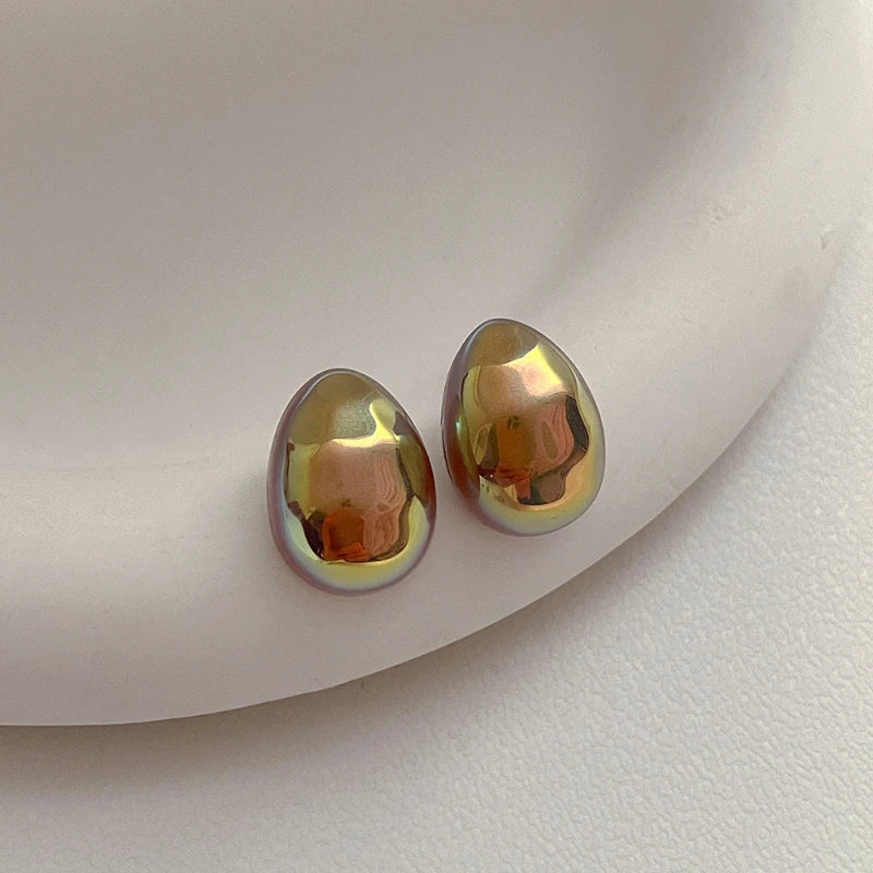 Bilandi Fashion Jewelry Silver Needle Shiny Stud Earrings Pretty Design Colorful Simulated Pearl Earrings For Women Gift