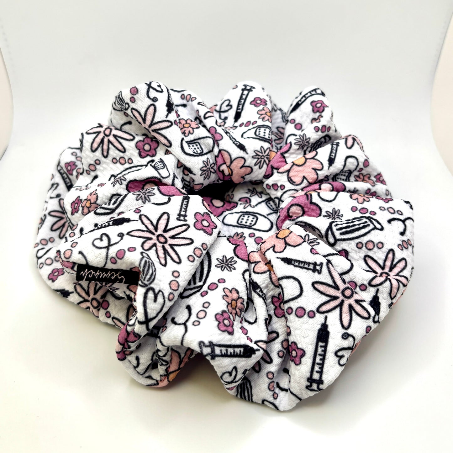 Floral Nurse Healthcare Bullet Scrunchie