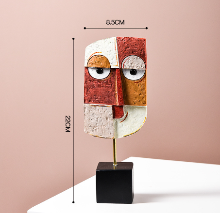 INS wind resin crafts creative living room wine cabinet decoration wholesale abstract facial art ornaments