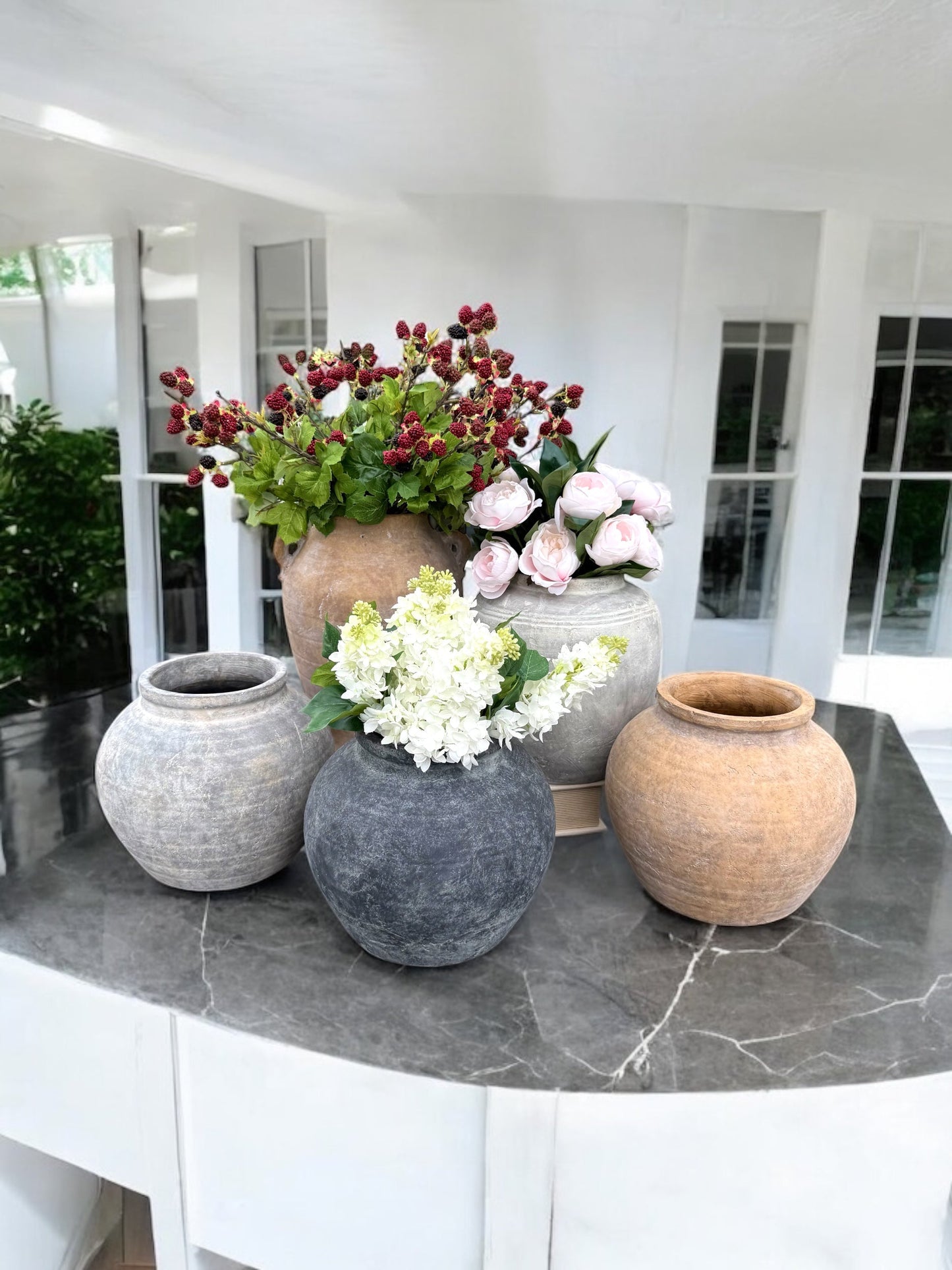 Distressed Charcoal Terracotta Clay Vase