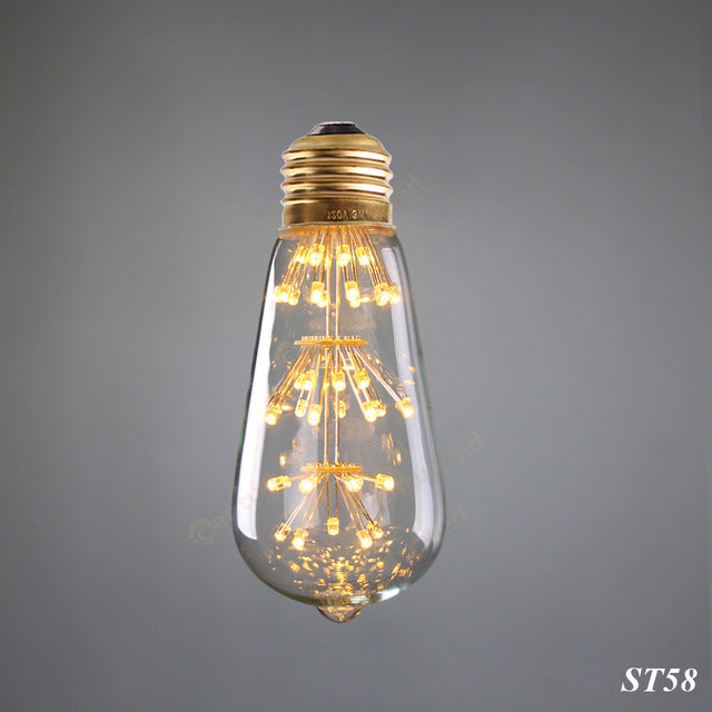 G80 G95 Retro Starry Sky Dimmable led Bulb 3W 2200K E27 220V Wine Bottle Decorative Christmas Lightbulb Lamp Lampada Led