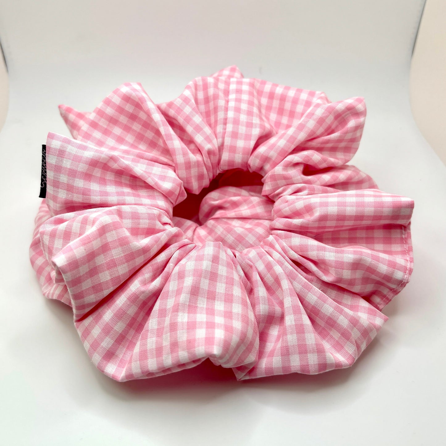 Pink Gingham Spring Scrunchie