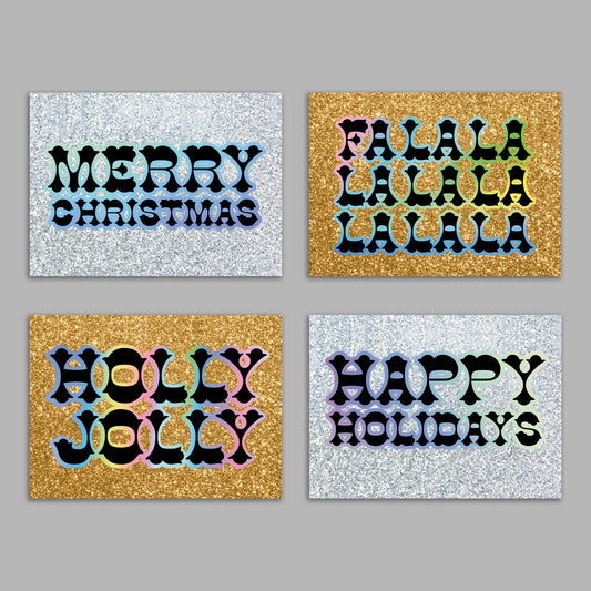 Pastel Christmas Greeting Cards, Set of 24