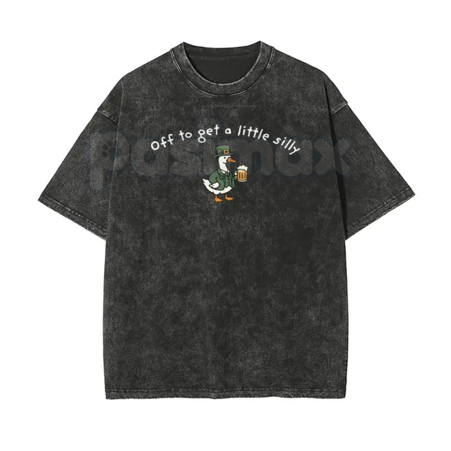 Off To Get A Little Silly Vintage Washed T-Shirt – St. Patrick’s Day Shamrock Graphic Tee