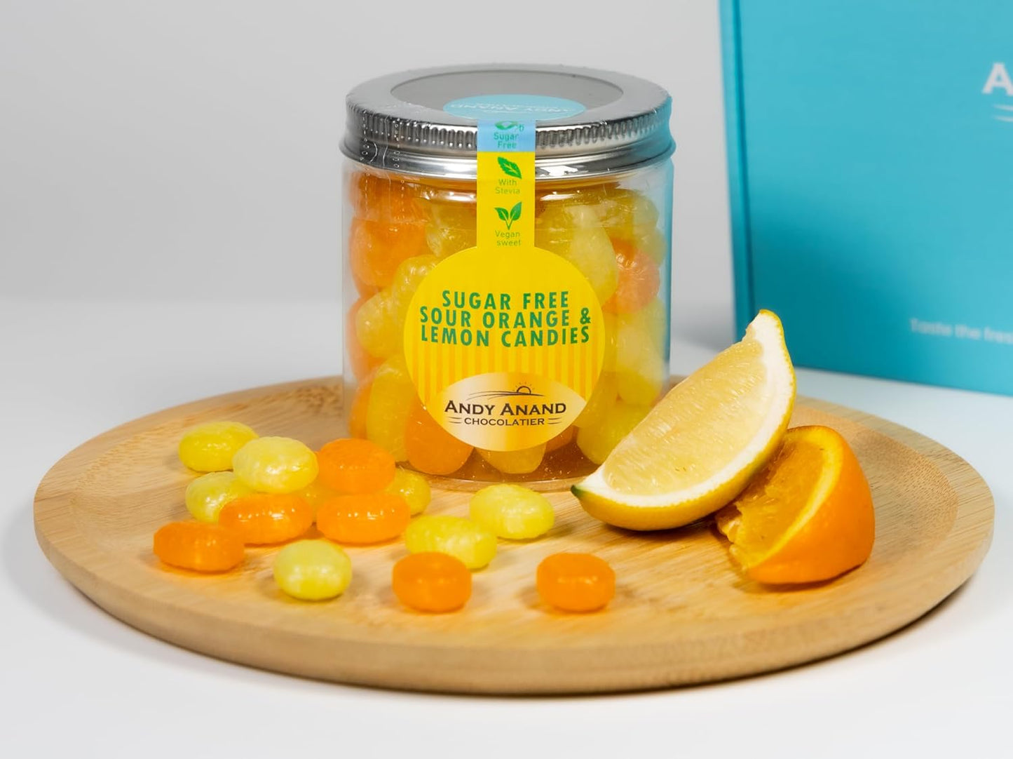 Andy Anand Sugar Free Sour Orange Hard Candy – Copper Kettle Boiled, Naturally Flavored, Keto & Diabetic Friendly, 28 Pc 7 Oz