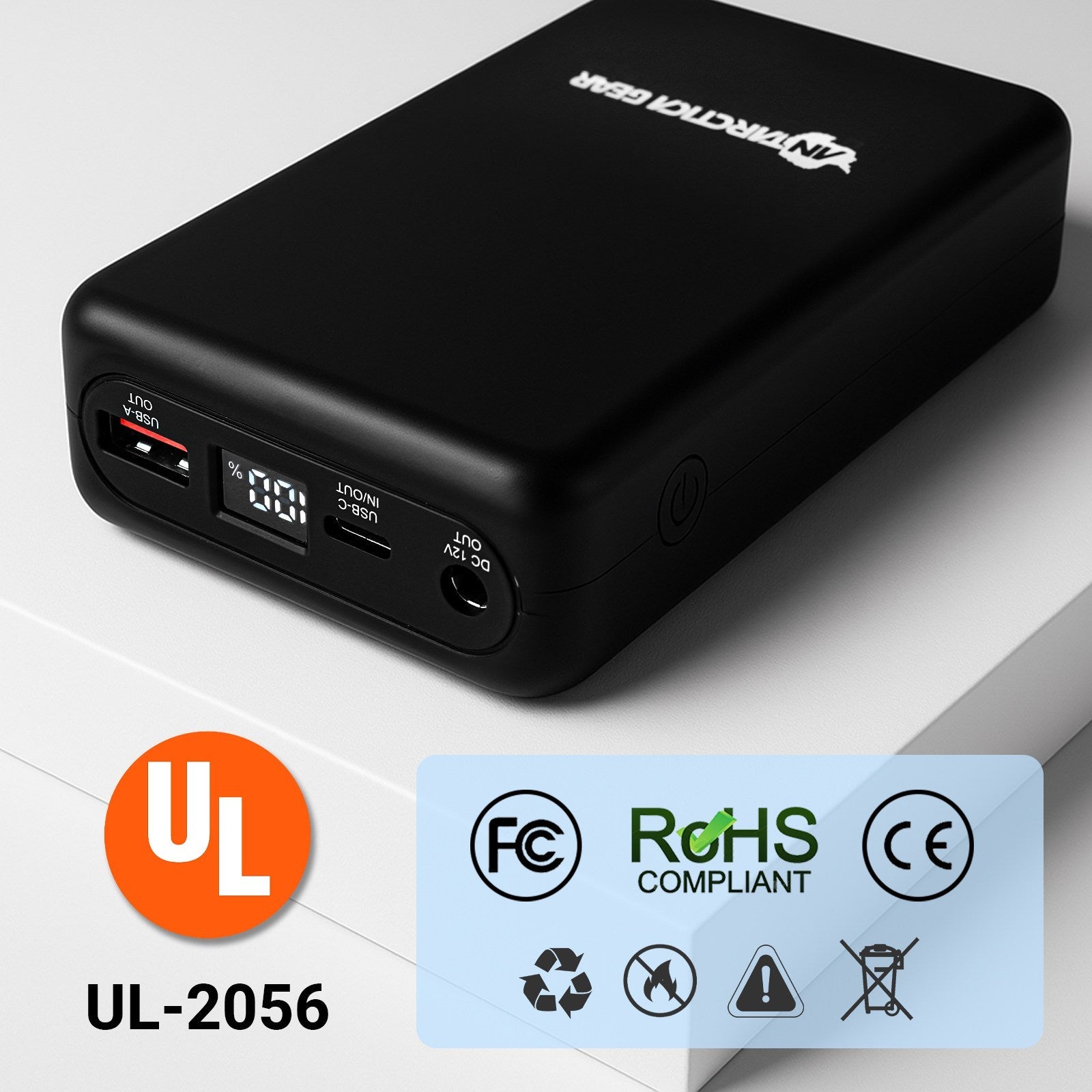 ANTARCTICA GEAR Portable Battery Power Bank 12V 16000mAh for Heated Jackets-4