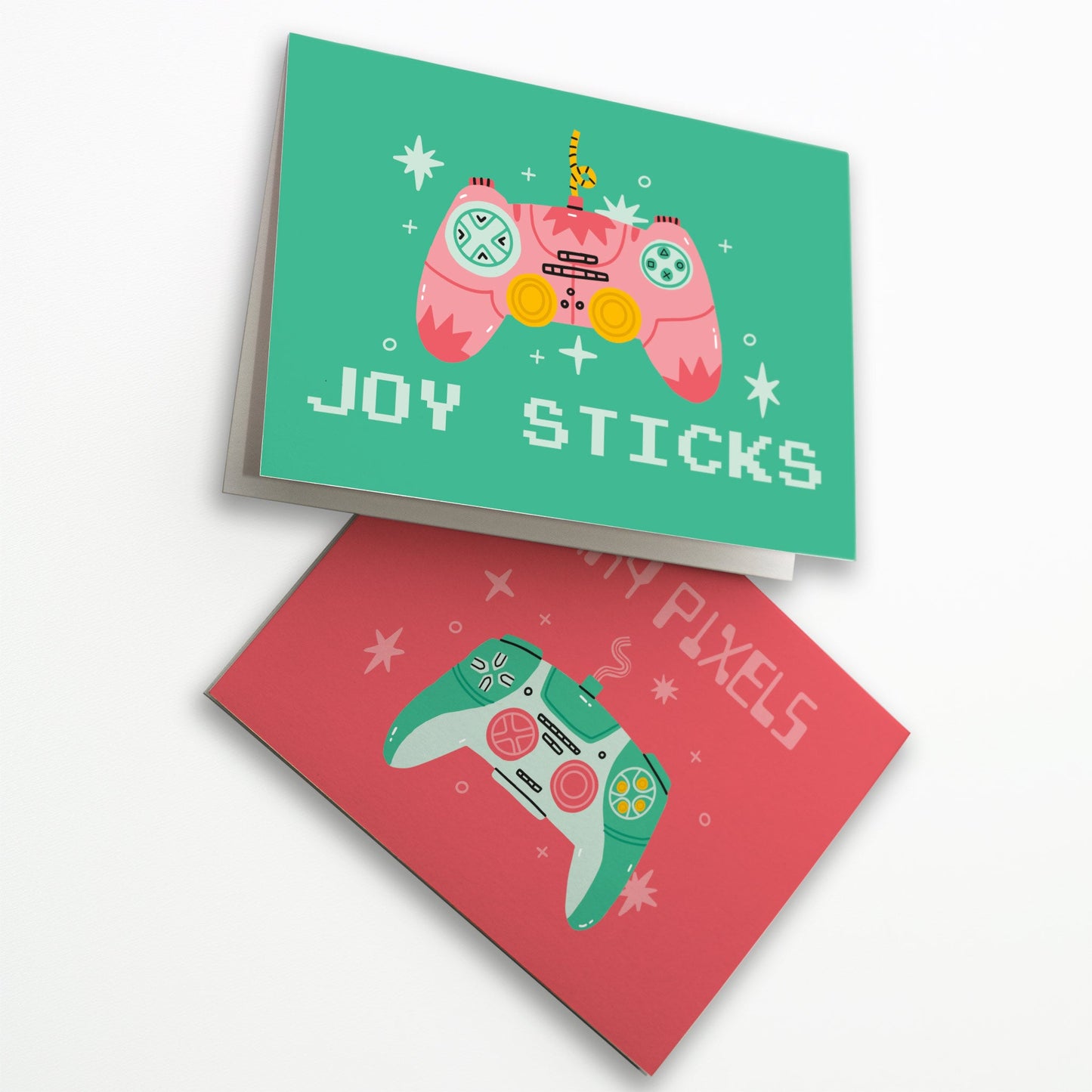Girly Gamer Christmas Greeting Cards, Set of 24