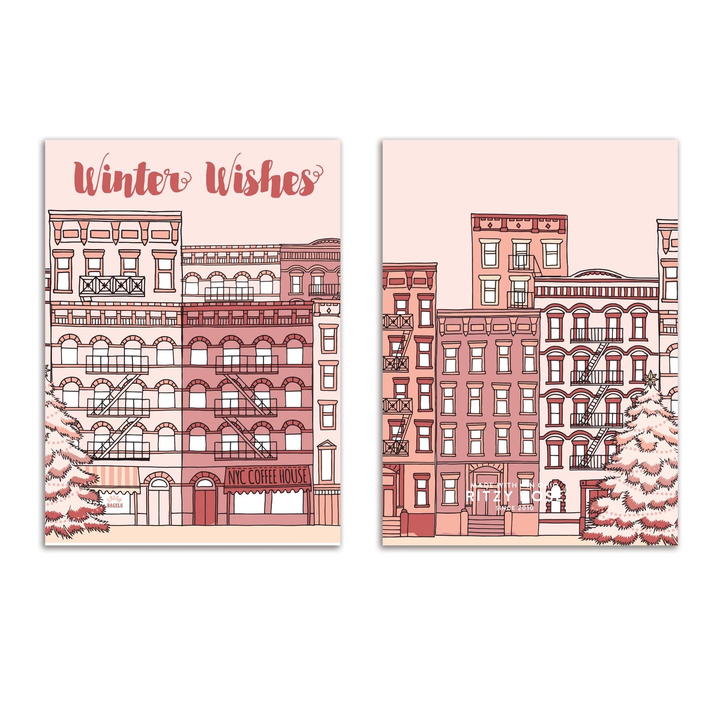 Winter Wishes Holiday Greeting Cards, Set of 24
