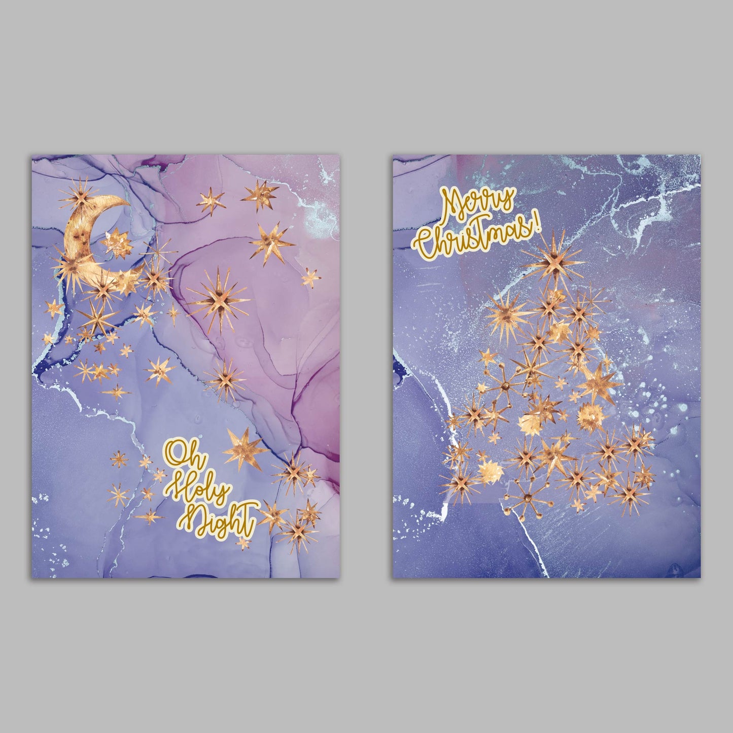 Starry Night Merry Christmas Cards, Set of 24