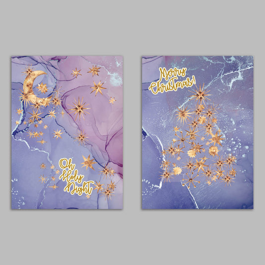 Starry Night Merry Christmas Cards, Set of 24