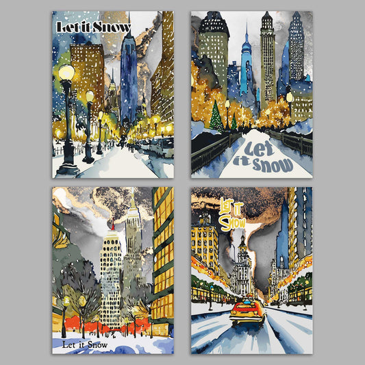 New York City Holiday Cards, Set of 24