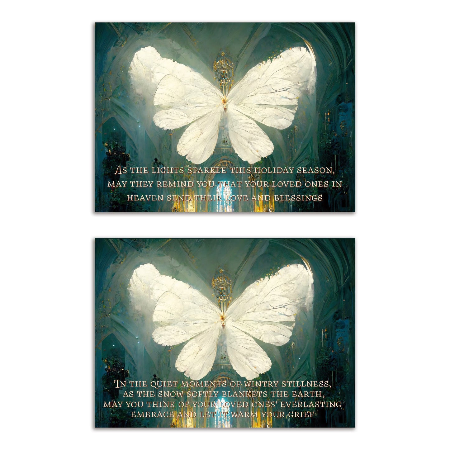Sympathy Christmas Greeting Cards, Set of 24