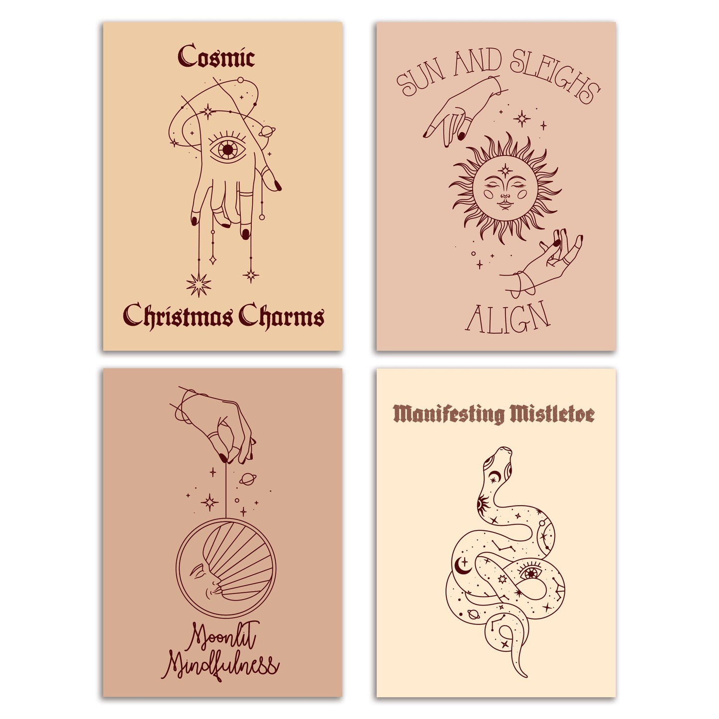 Mystical Christmas Greeting Cards, Set of 24