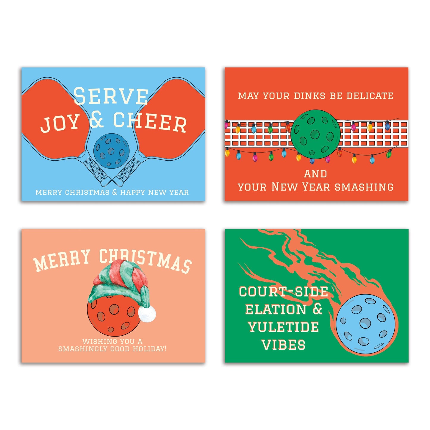 Pickleball Christmas Cards, Set of 24
