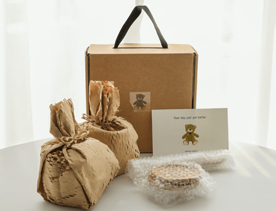[Gift set] Home cafe gift” Bellu bear set (2 heat-resistant mugs + 2 wood saucers + 2 wood spoons + postcard + gift packaging)-3