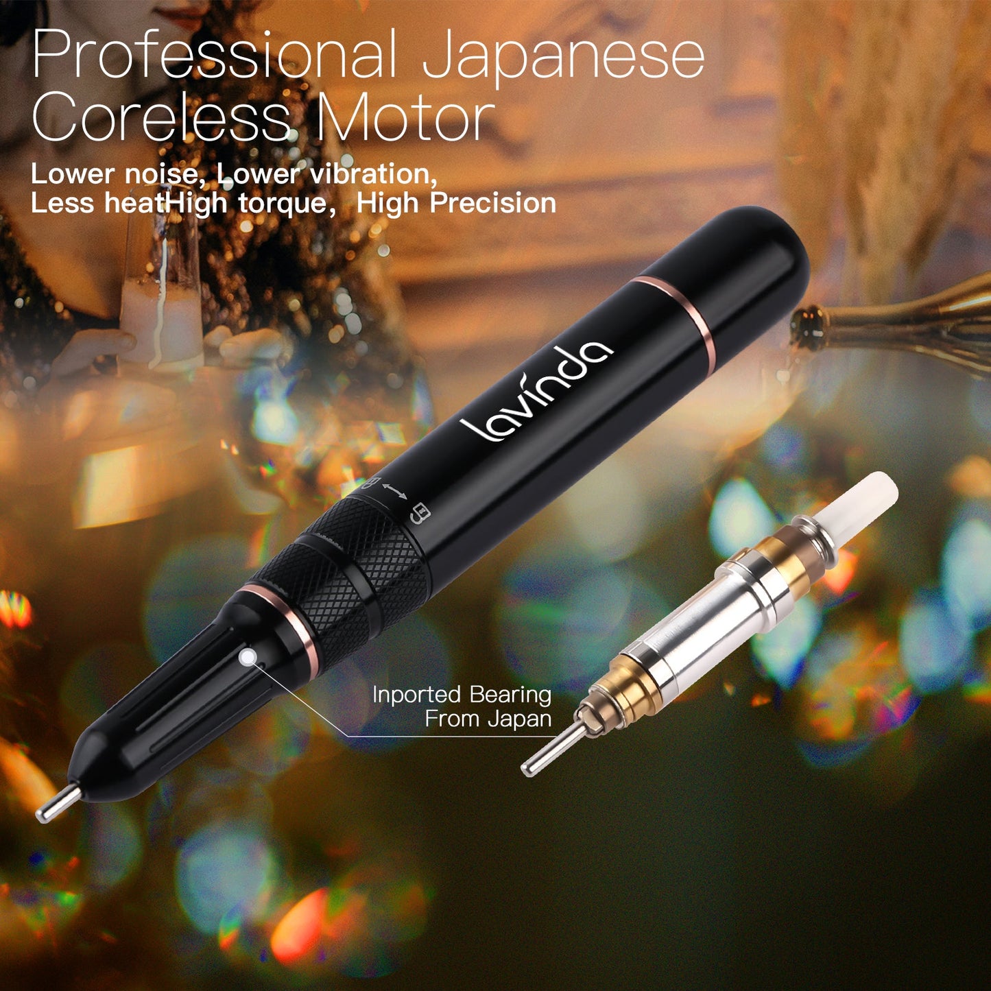 Wand™ Bling Nail Drill - Crystal Diamond - 35,000 RPM Rechargeable