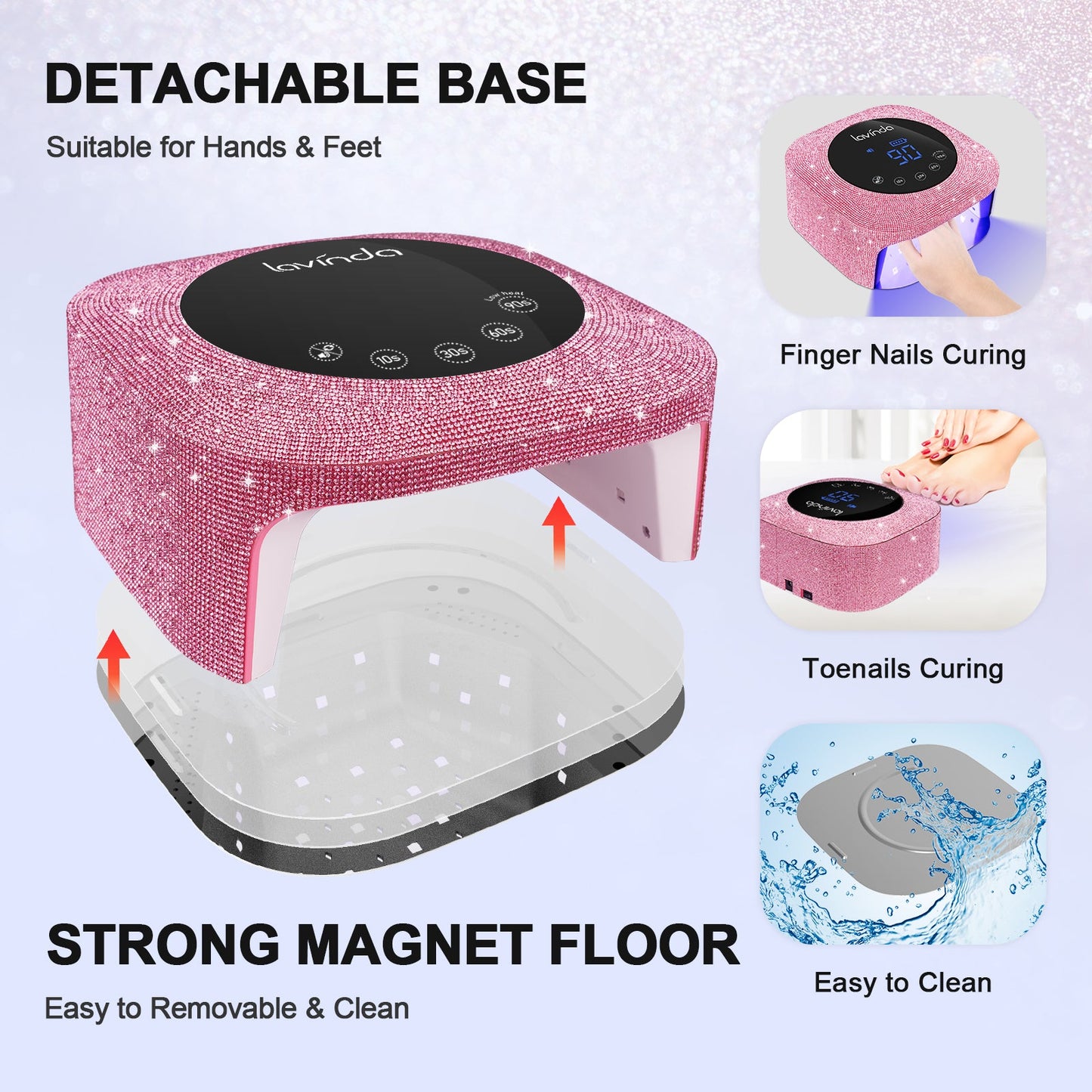 Crown™ Nail Lamp - Pink Diamond - 54W Rechargeable UV/LED