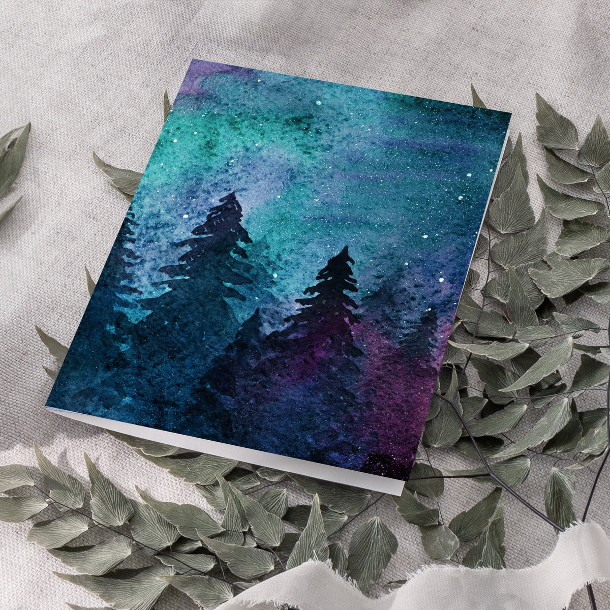 Snowy Night Greeting Cards, Set of 24