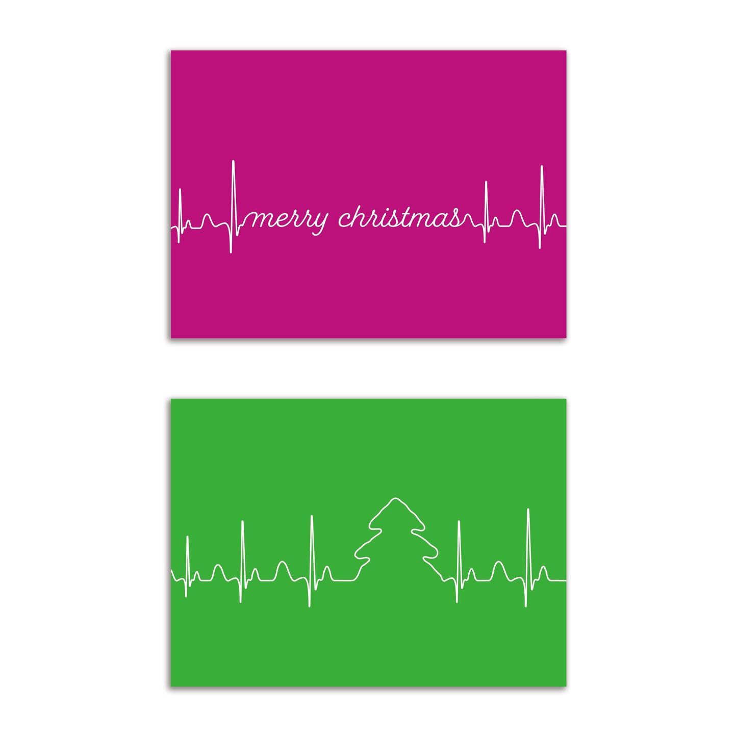 EKG Christmas Greeting Cards, Set of 24