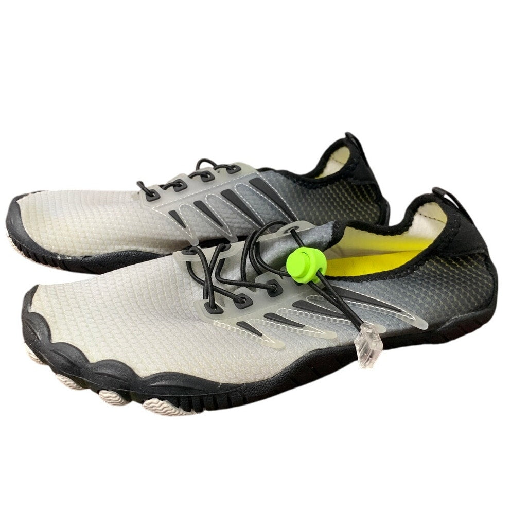 Mens Size 7 Womens 9 Black Gray Non Slip Adjustable Lace Up Aqua Water Shoes