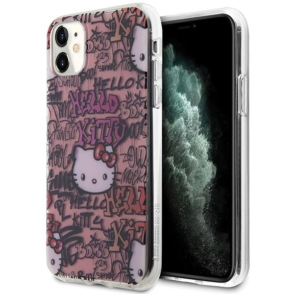 Zadní Kryt Hello Kitty pro Amazon iPhone 11 / Xr růžová Hello Kitty (HKHCN61HDGPTP)-0