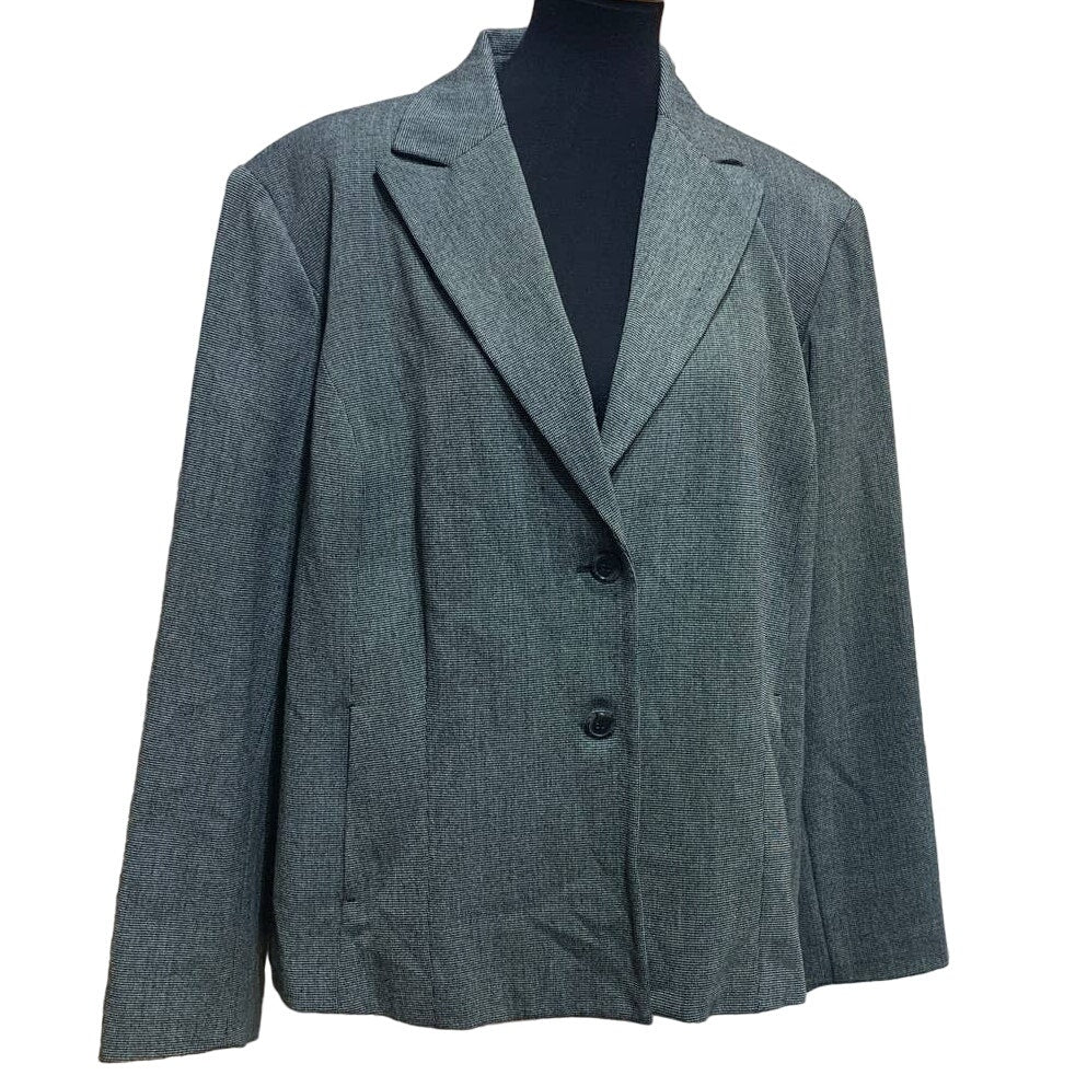 Rafaella Woman 18W Two Button Gray Polyester Blend Career Blazer Suit Jacket