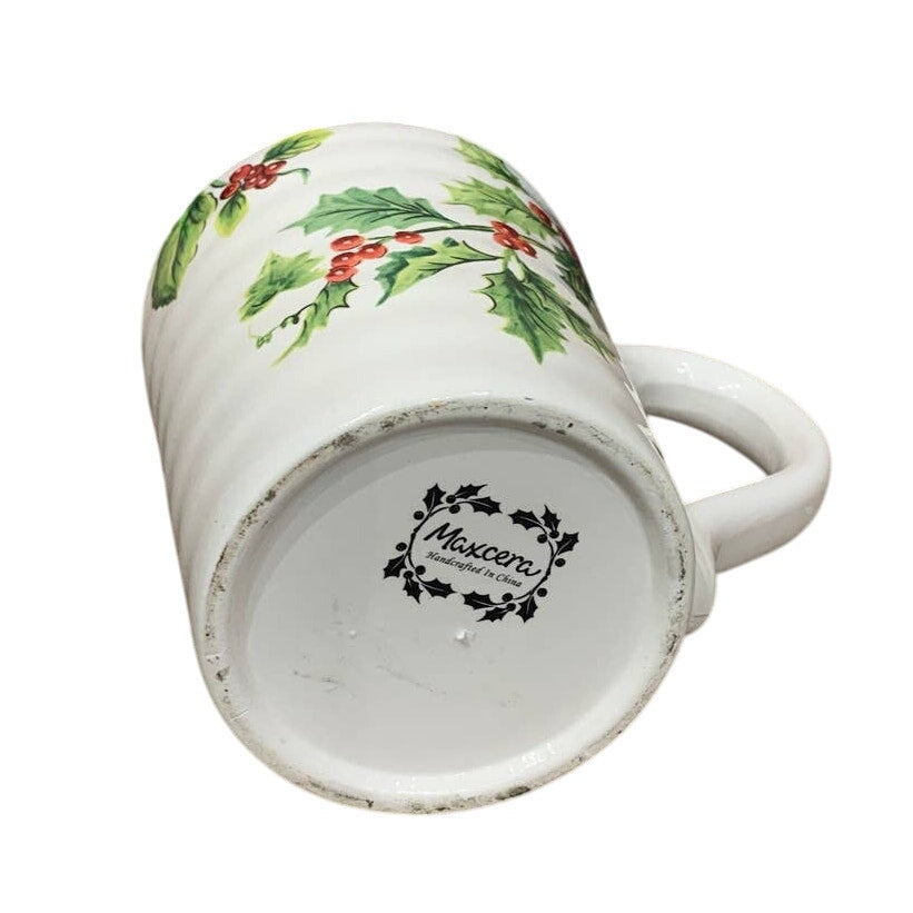 Handmade Upcycled Neck Tie Christmas Holiday Gift Rose Bouquet in Ceramic Mug