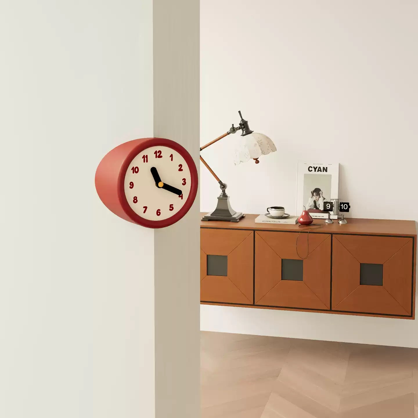 Red Corner Clock-1