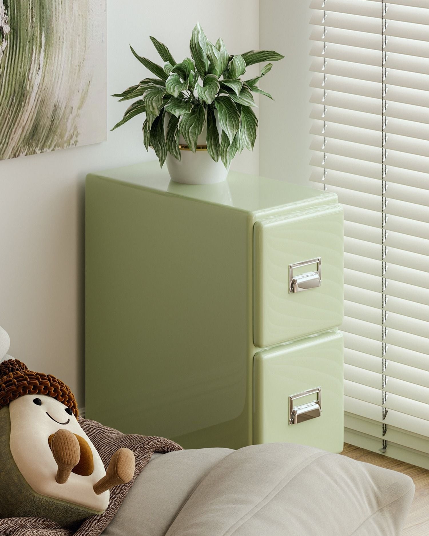 Matcha Narrow Bedside Cabinet-1
