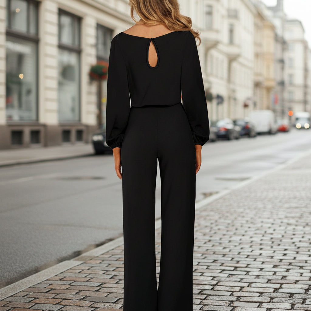 Solid Color Slim Fitting long sleeve jumpsuits for women