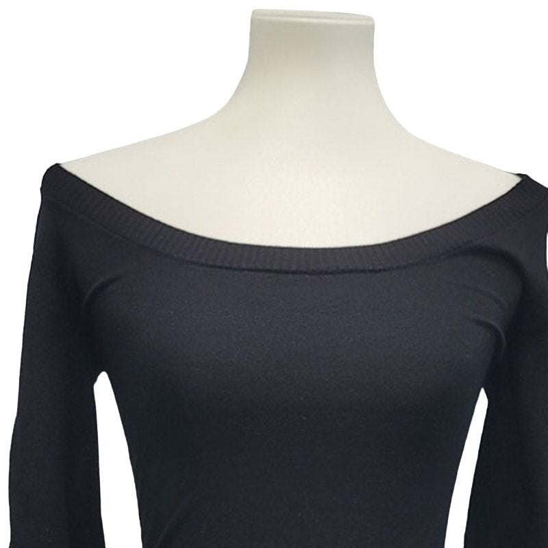 Forever 21 Womens Small Black Viscose Nylon Long Sleeve Scoop Neck Sweater