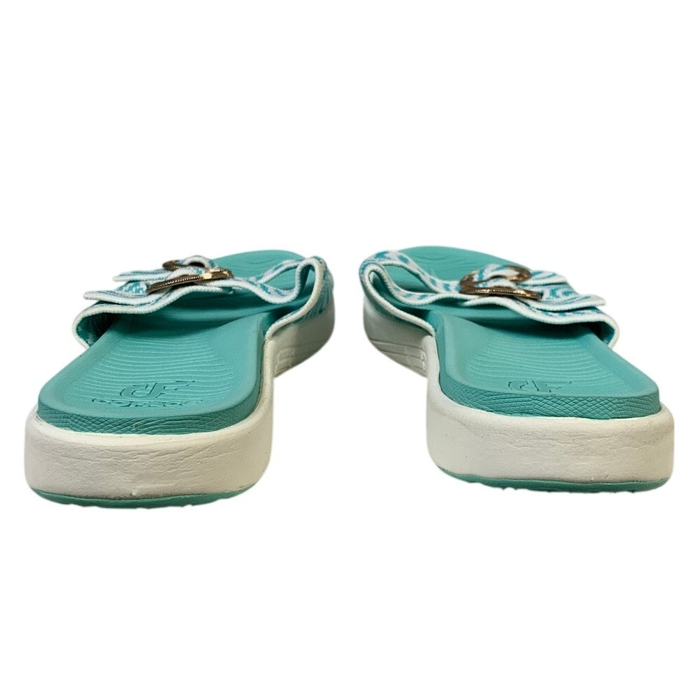 Coface Womens Size 8.5 Blue Sandal Open Round Toe Adjustable Strap Slip On Shoes