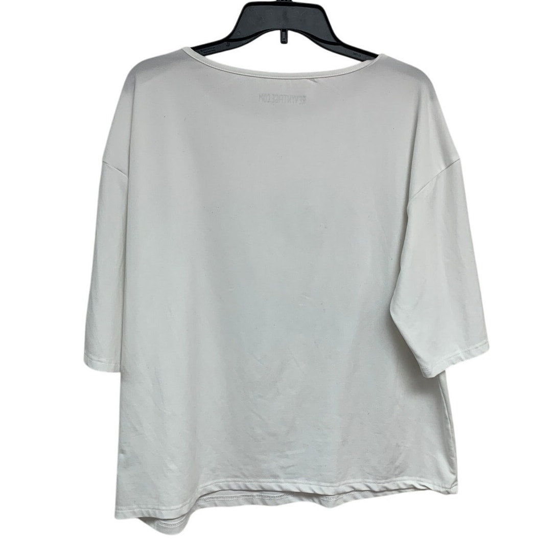 Upcycled Hand Printed Womens Large Whirled Peas Veggie Half Sleeve Tee Shirt