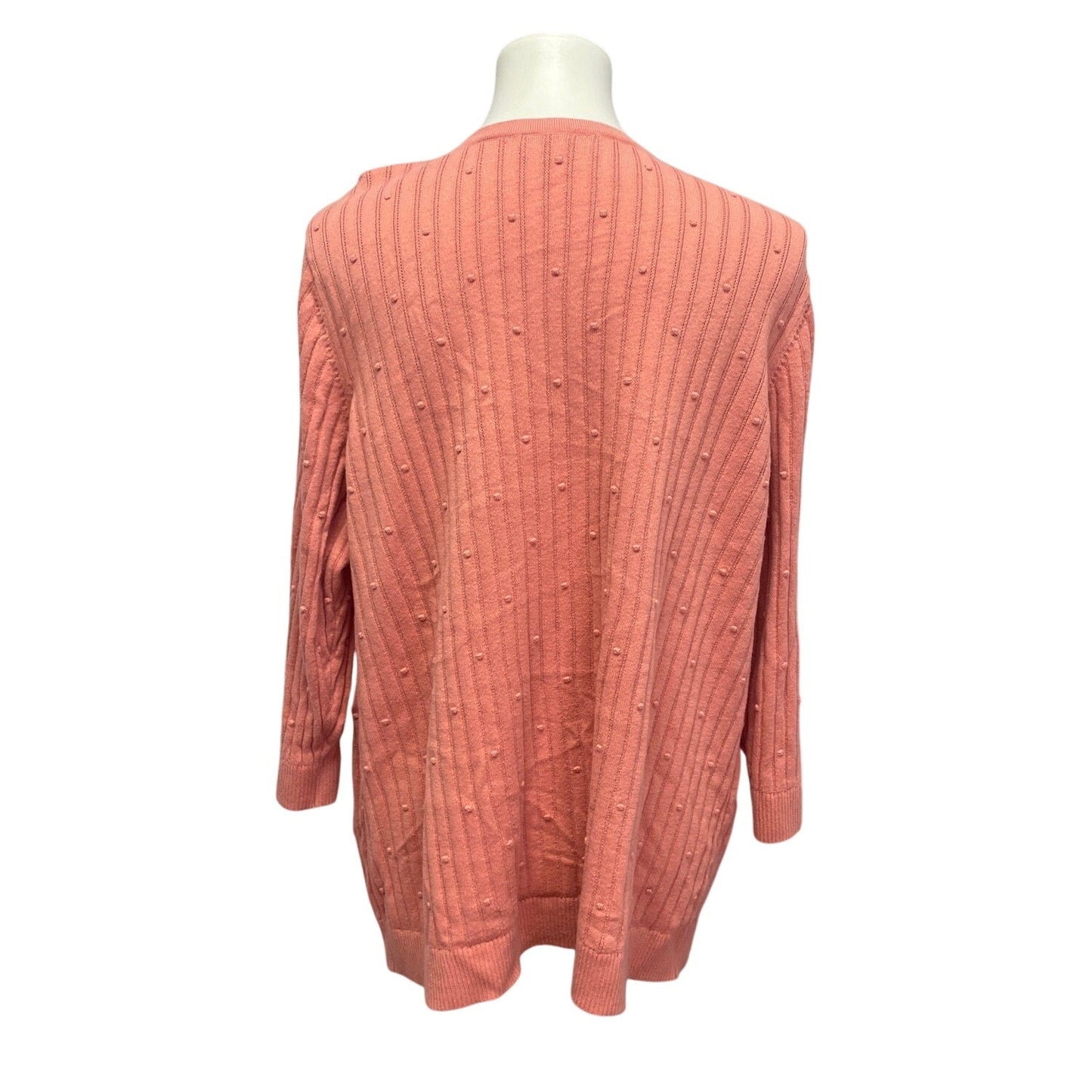 CJ Banks Womens XL 100% Cotton Full Button Front 3/4 Sleeve Cardigan Sweater