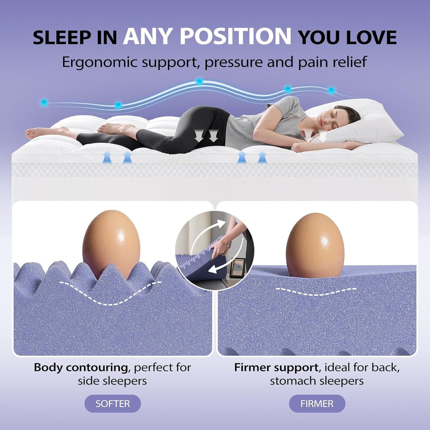 Queen Cooling Gel Memory Foam Mattress Topper Upgrade-1